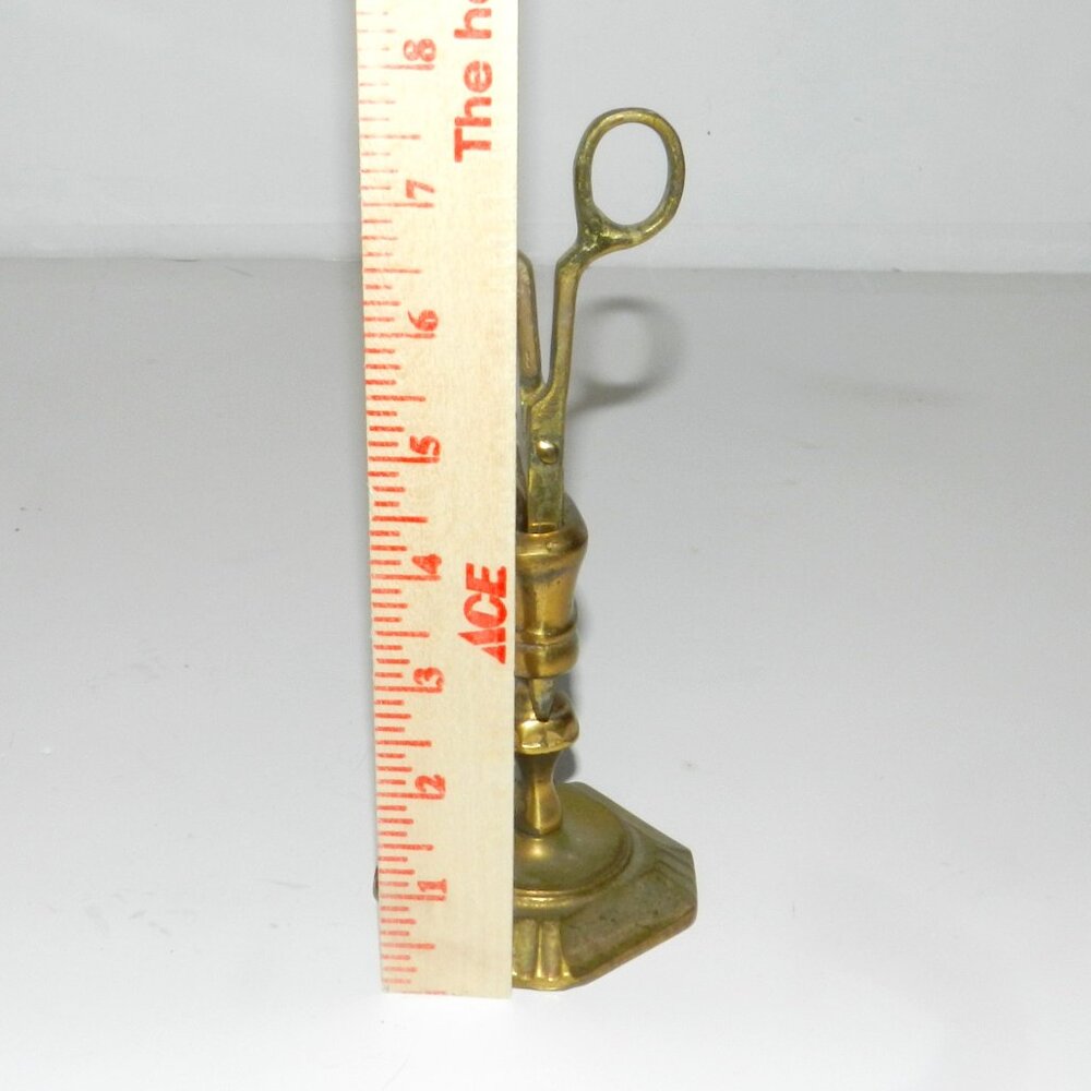 VTG Antique Solid Brass Candle Wick Snuffer With Stand Approx. 7.5 Tall - Picture 10 of 10